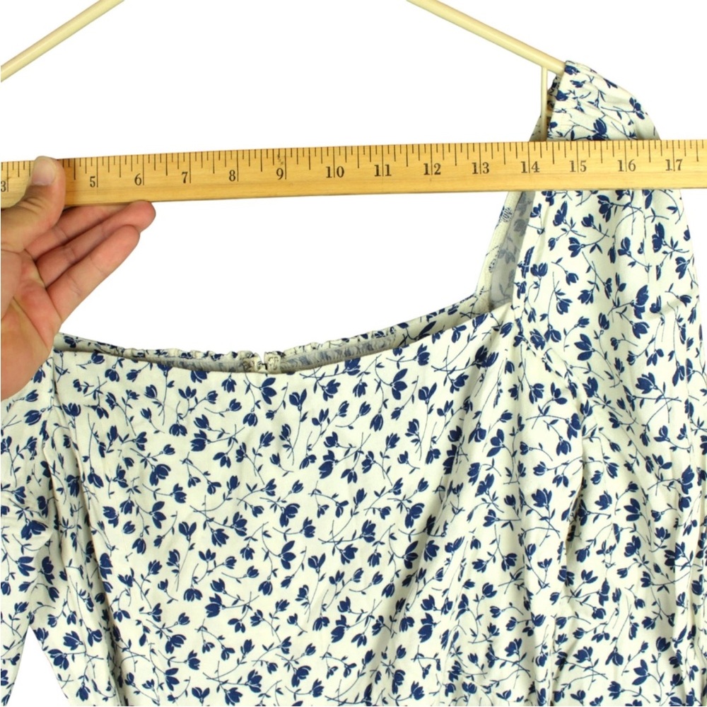 Reformation Rosalie Mini Wrap Dress Sz 12 Long Sleeve Floral Smocked back Boho - Picture 12 of 12